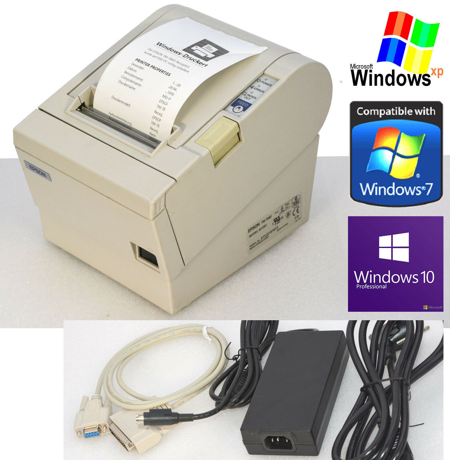 Receipt Printer Epson TMT88III TM88 RS232 For Windows XP 7 8 10 881