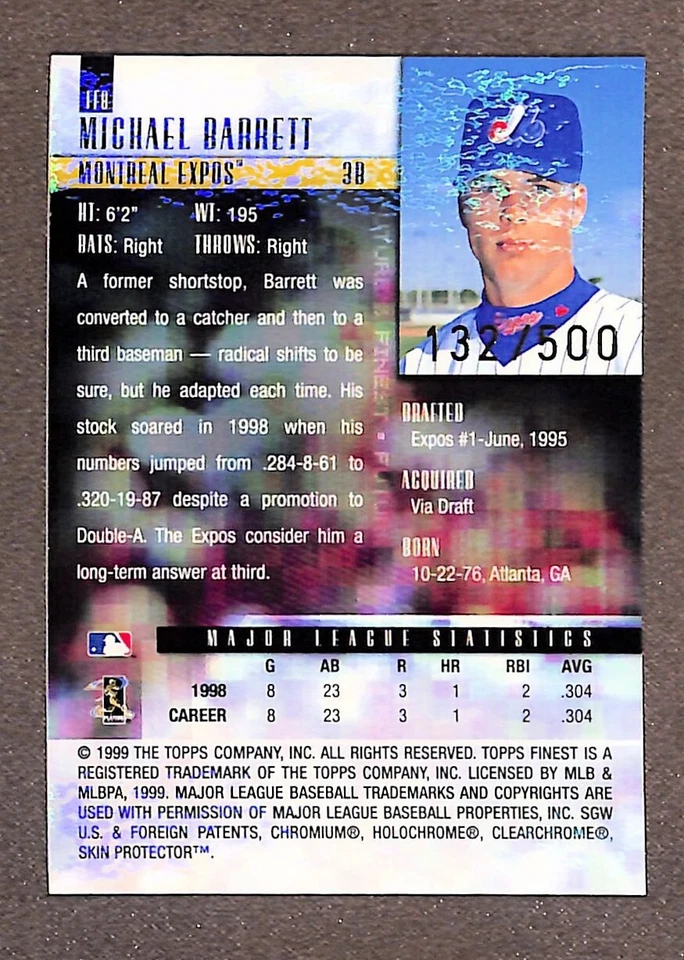 Finest Future's Finest 1999 #FF8 Michael Barrett RC/500 Foto 2 de 3