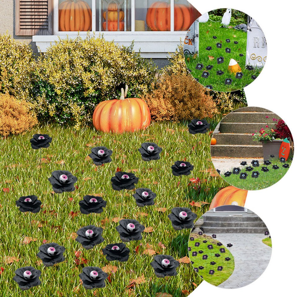 4 Pcs Faux Roses Bundles Patio Stake Sign Decor Emblems Vintage eBay