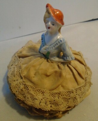 Lady Half Doll, Open Arm, Red Hat, Japan, 3.25'' Tall, 3.5'' Across VTG FREE SHIP