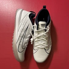 Nike Alpha Huarache 7 PRO TF LAX Turf Lacrosse Cleats Sz 12 White CJ0235-112 Nav