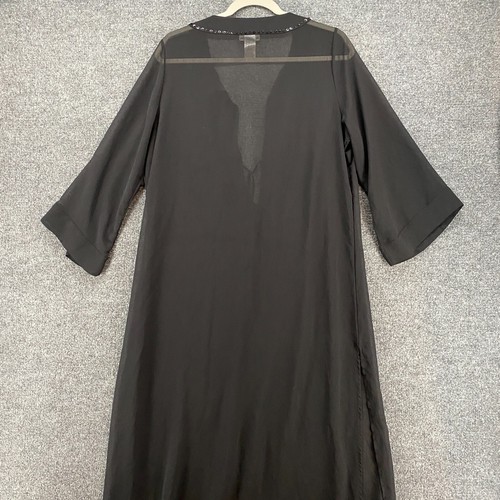 Tommy Bahama Dress Womens L Black Sheer Kaftan V-Neck Beachy Coastal Cover Up - Picture 4 of 9