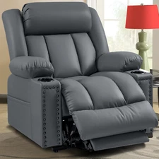 Triple Motor  Lay Flat Large Power Lift Chair Recliner with Adjustable Headrest