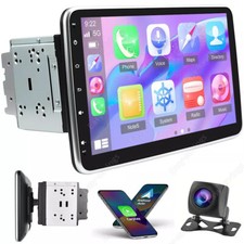 Double 2DIN Android 15 Car Stereo Radio Carplay Wifi GPS 10.1'' Rotatable Screen