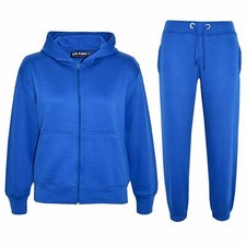 Adults Mens Plain Royal Tracksuit Hoodie Sweatpants Casual Gents Gym Exercise
