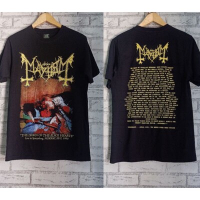 Mayhem - Dawn Of The Black Heart reprint 2 sided vtg Graphic T