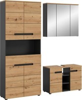 Xonox.Home 3 Tlg. BadmöBel-Set Hochschrank Spiegelschrank Unterschrank Canu