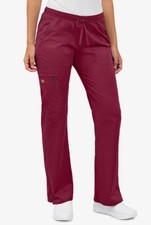 Dickies Women's Low Rise Straight Leg Fit Medical Scrubs Pants Red Wine