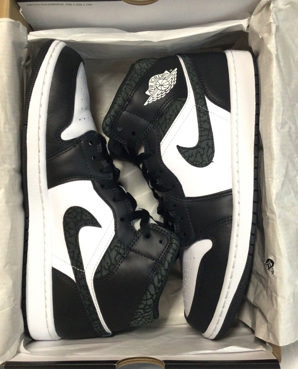 Nike Air Jordan 1 Mid SE 'Panda Elephant' White Black FB9911-001