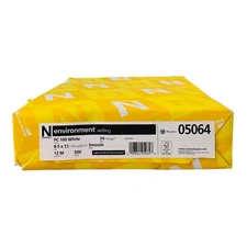 1 Ream Neenah Environment Writing PC 100 White 8.5" x 11" 24 lb Copy Paper 05064