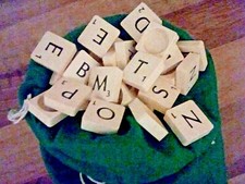 Scrabble Original Spare Tiles -Spears- Round Back -Black Letters - Choose Letter