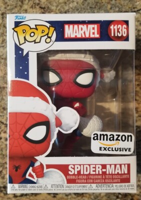 Funko Pop! SPIDER-MAN in SANTA HAT #1136 Amazon Exclusive