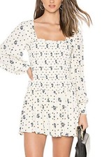 Free People Two Faces Tea Combo Smocked Dress Size XS Anthropologie NWT