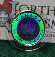 2003 Canada Silver Maple Leaf Hologram $1 pure silver from 5 coin set -coin only