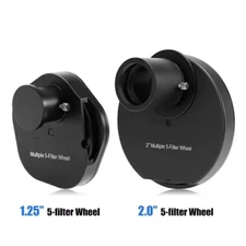 1.25"/2" 5-Position Manual Filter Wheel for Telescope Eyepiece & Camera