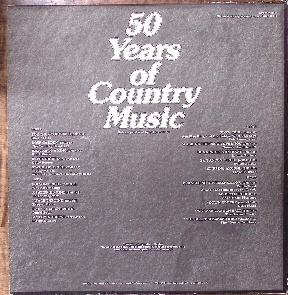 VARIOUS ARTISTS 50 YEARS OF COUNTRY MUSIC RCA CAMDEN 2-LP-SET VINYL LP 200-43 Foto 2 de 4