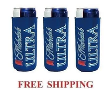 MICHELOB ULTRA SLIM CAN 3 COOLER COOZIE COOLIE KOOZIE HUGGIE NEW BUD BUDWEISER