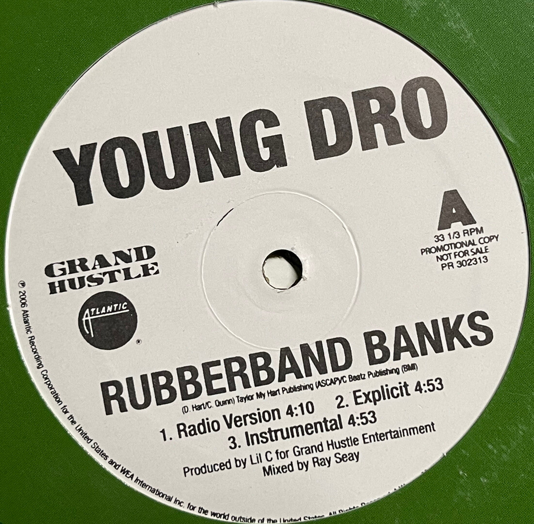 YOUNG DRO Rubberband Banks / Man In The Trunk 12” Vinyl Promo NEW