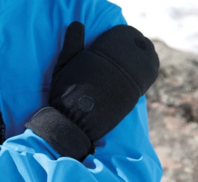 Result Convertible Fingerless Mittens - Warm Fleece-Lined Gloves with Elasticate