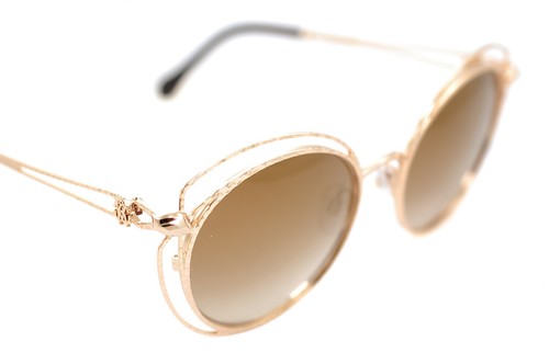 ROBERTO CAVALLI CASCINA 1030 28G Womens Metal Round Sunglasses GOLD MIRROR BROWN - Picture 2 of 9