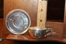 Vintage Toy Aluminum Little Bo Peep Saucer and Teacup