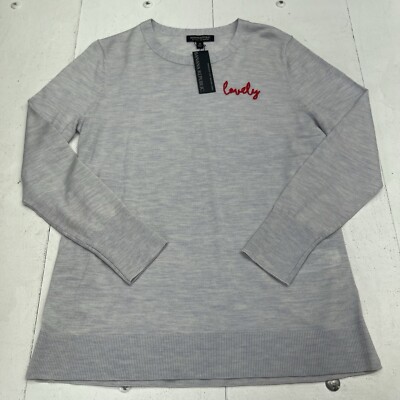 Banana Republic Blue Extra Fine Merino Lovely Embroidered