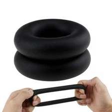 2PK Stretchy Silicone Thick Donut Male Penis Erection Enhancer Cock Ring