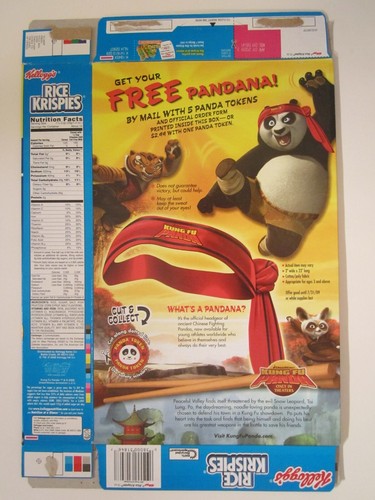 Empty Cereal Box Kelloggs 2008 Rice Krispies KUNG FU PANDA Z3A17 - Picture 2 of 2