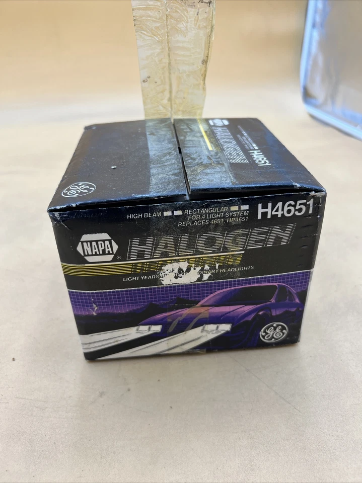 GENERAL ELECTRIC NAPA HALOGEN HEADLIGHT HIGH BEAM RECTANGULAR H4651 - Image 2 of 4