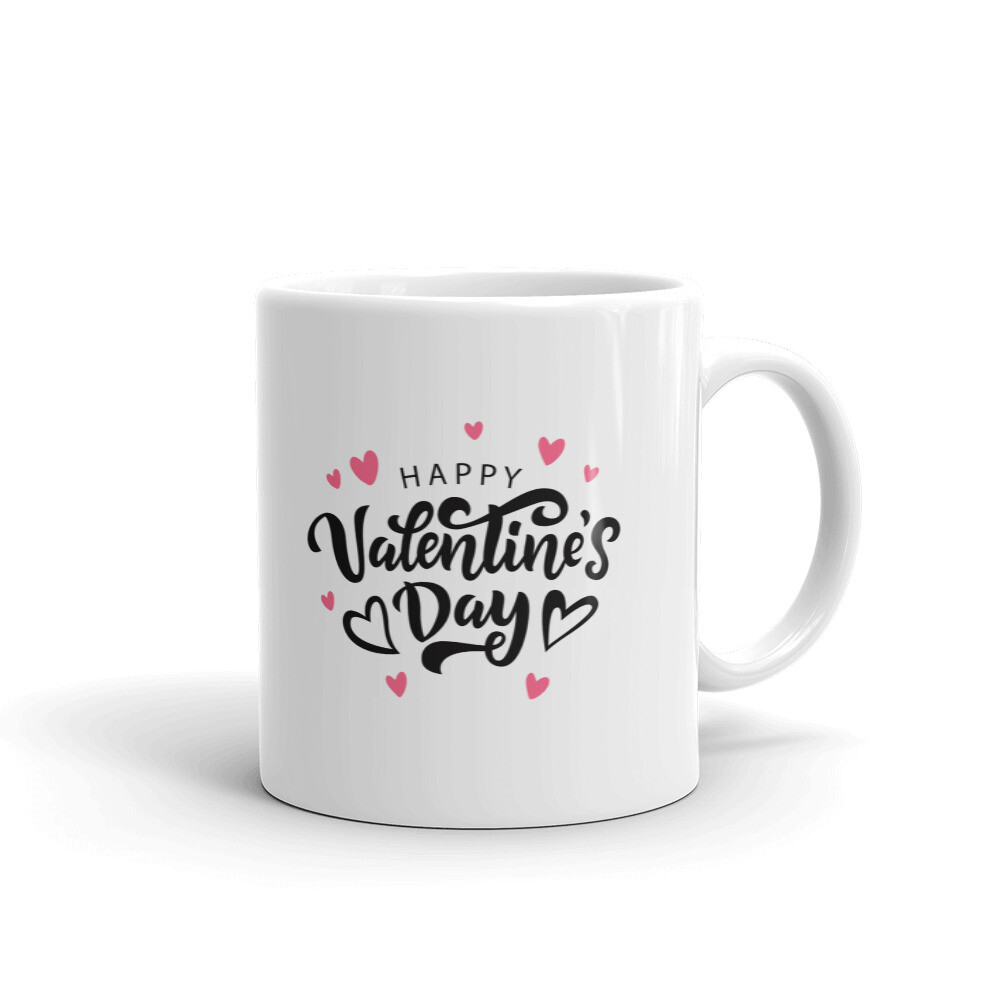 Happy Valentine's Day with Hearts Coffee Tea Ceramic Mug Office Work