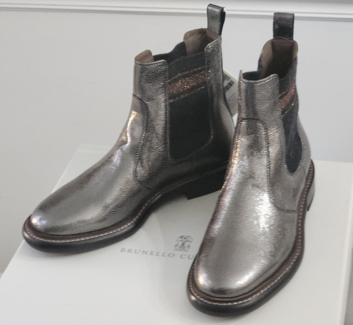 BRUNELLO CUCINELLI WOMEN'S MONILI STRAP BROWN LEATHER ANKLE