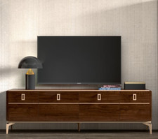 Italian High Gloss Status Eva Walnut 4 Door TV Unit 12 Month 0% interest 