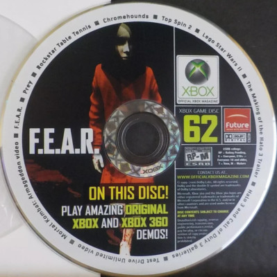 Official Xbox Magazine Demo Disc #62 F.E.A.R. DISC ONLY #R493