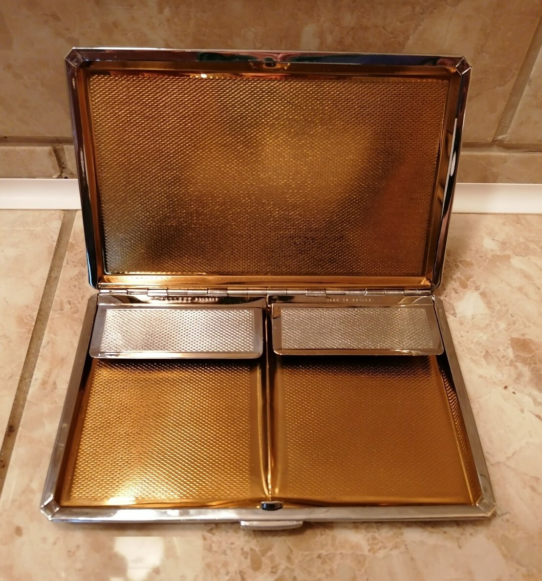 tallent cigarette case Vintage 1950s Tallent Chrome Cigarette Case