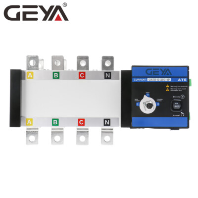 GEYA Industrial Automatic Transfer Switch 250A 4P 110V 220V Grid to AC Generator
