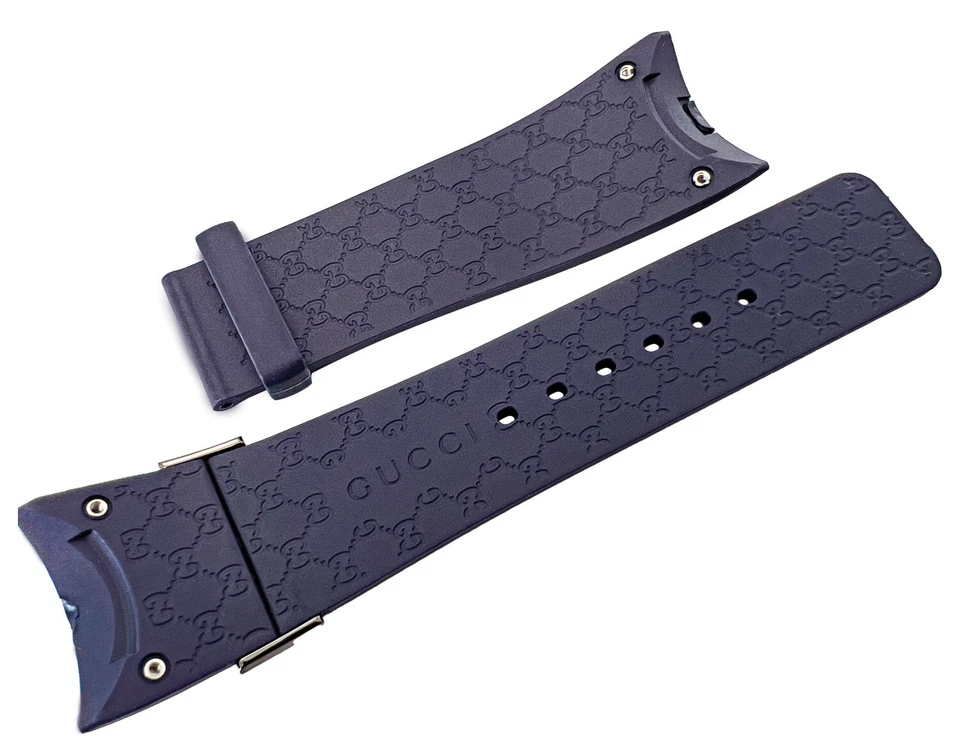 Authentic Gucci Replacement Navy Rubber 26mm Watch Band Gucci Digital 114.2 44mm - Image 3 of 3