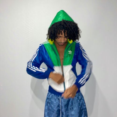 Súper Rara Vintage Adidas Originals Chaqueta Traje Cáscara Cal Surf Verde Azul Sml - Imagen 2 de 11