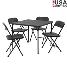 5 Piece Folding Table  Chairs Set Portable Indoor Outdoor Use Card Table Set