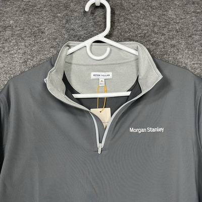 #ad Peter Millar x Morgan Stanley 1 4 Zip Pullover Mens M Gray Perth performance $130.88