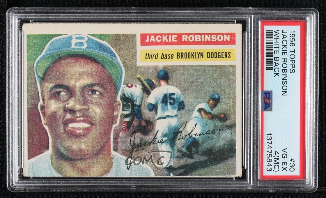 1956 Topps Jackie Robinson (Gray Back) #30 PSA 4 HOF 0uf1