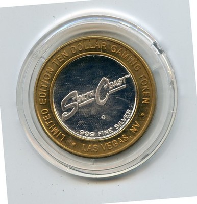 10.00 Silver Strike from the South Coast Casino Las Vegas Nevada .999 Morgan