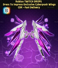Roblox TWITCH DROPS - Dress To Impress Exclusive Cyberpunk Wings- Fast Delivery