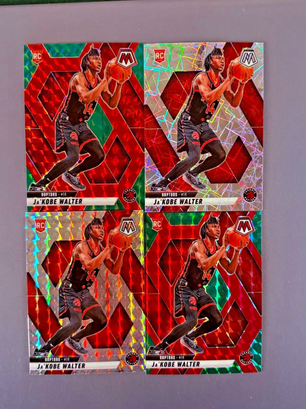 Ja'kobe Walter 2024-25 Panini Mosaic Choice Red Green Prizm RC #234
