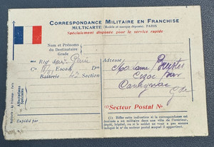 WW1 - Correspondance Militaire en Franchise Multicarte - 1916