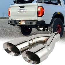 Stainless Dual Slant Double Wall Exhaust Tip 3-4 Inlet Gas Truck For Gmc Canyon Stainless Dual Slant Double Wall Exhaust Tip 3-4 Inlet Gas Truck For Gmc Canyon