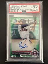 2017 Royce Lewis 1st Bowman Chrome Green Refractor Auto /99 (PSA 10)!