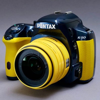 USED Pentax K-50 Yellow DSLR Camera with smc PENTAX-DA 35mm F2.4 AL Lens Rare