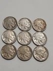 Lot Of 9 High Grade Buffalo Nickels Coins - 1920's , 1930's - P,D,S Mints W/Horn