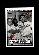 2002 Topps 1952 World Series Highlights #52WS-3 Dodgers Celebrate Game 3 Win