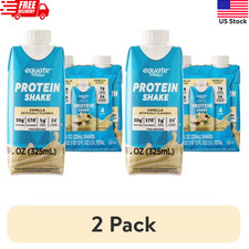 2 Pack Equate Vanilla Protein Shake 11 oz - 30g Protein - 8 Count Total - NEW